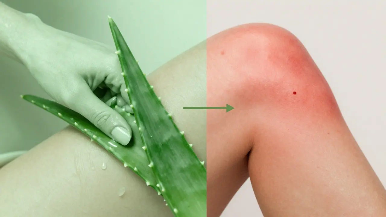 Kontrast mezi klidnou, uklidňující péčí po depilaci a zarudnutím způsobeným špatnou technikou.