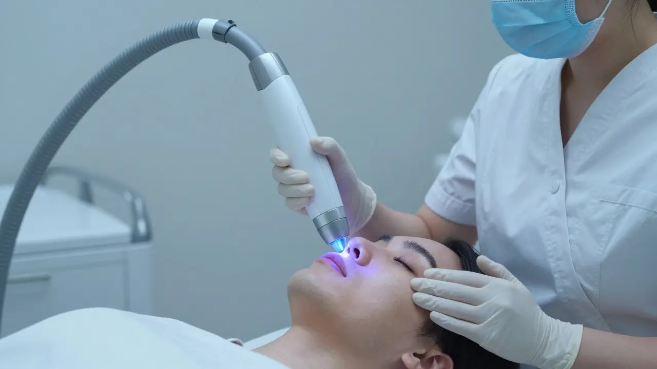 Laserové ošetření pro zmenšení pórů