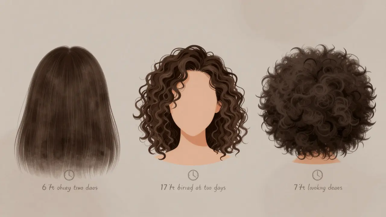 Tři typy vlasů: jemné, kudrnaté a husté, každý s jinou frekvencí mytí.