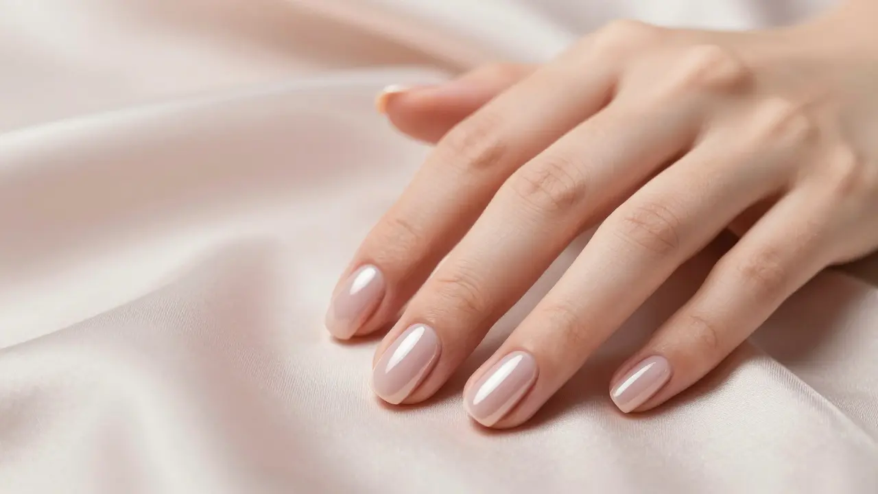 Upravená ruka s vysoce lesklým lakem na hedvábné látce