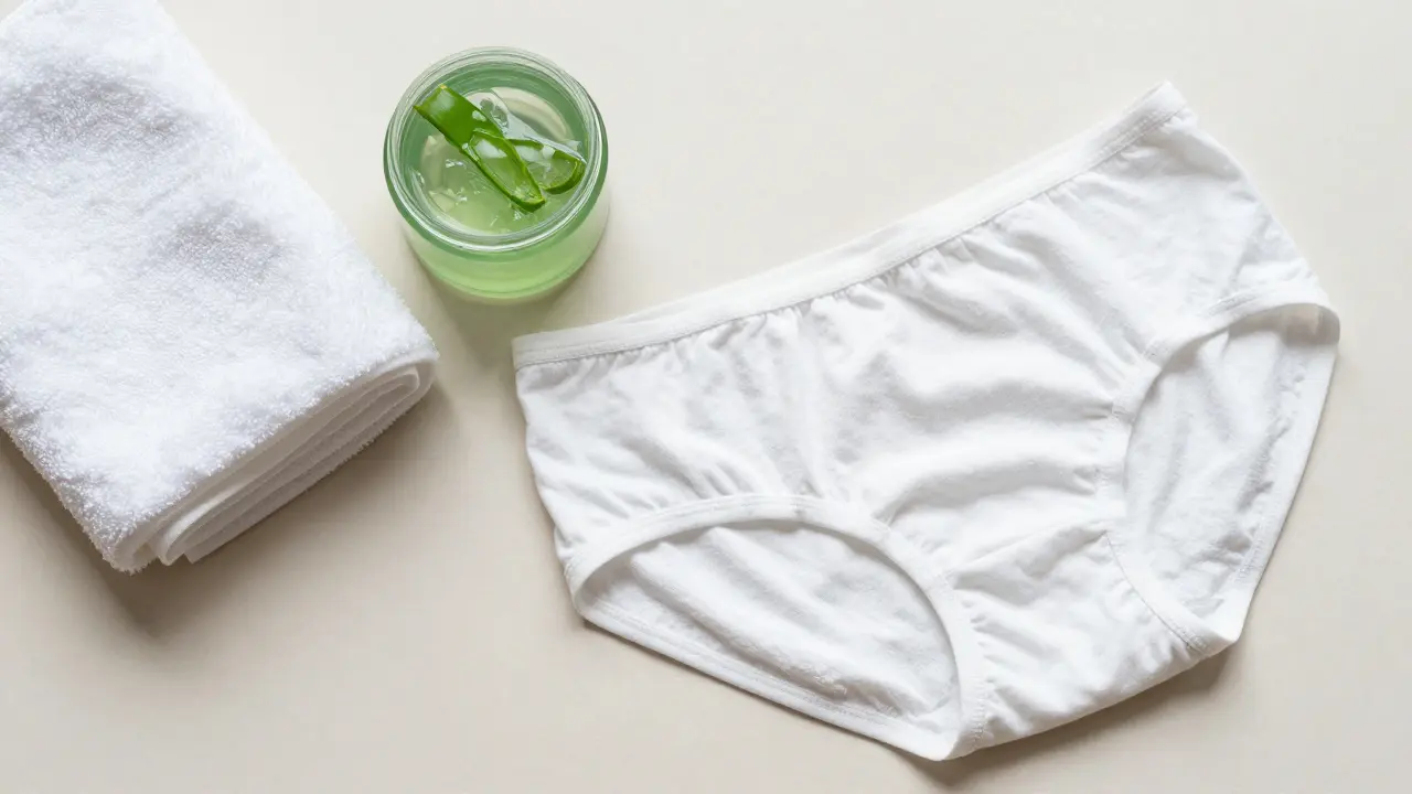 Aloe vera gel a bavlněný ručník jako péče po holení
