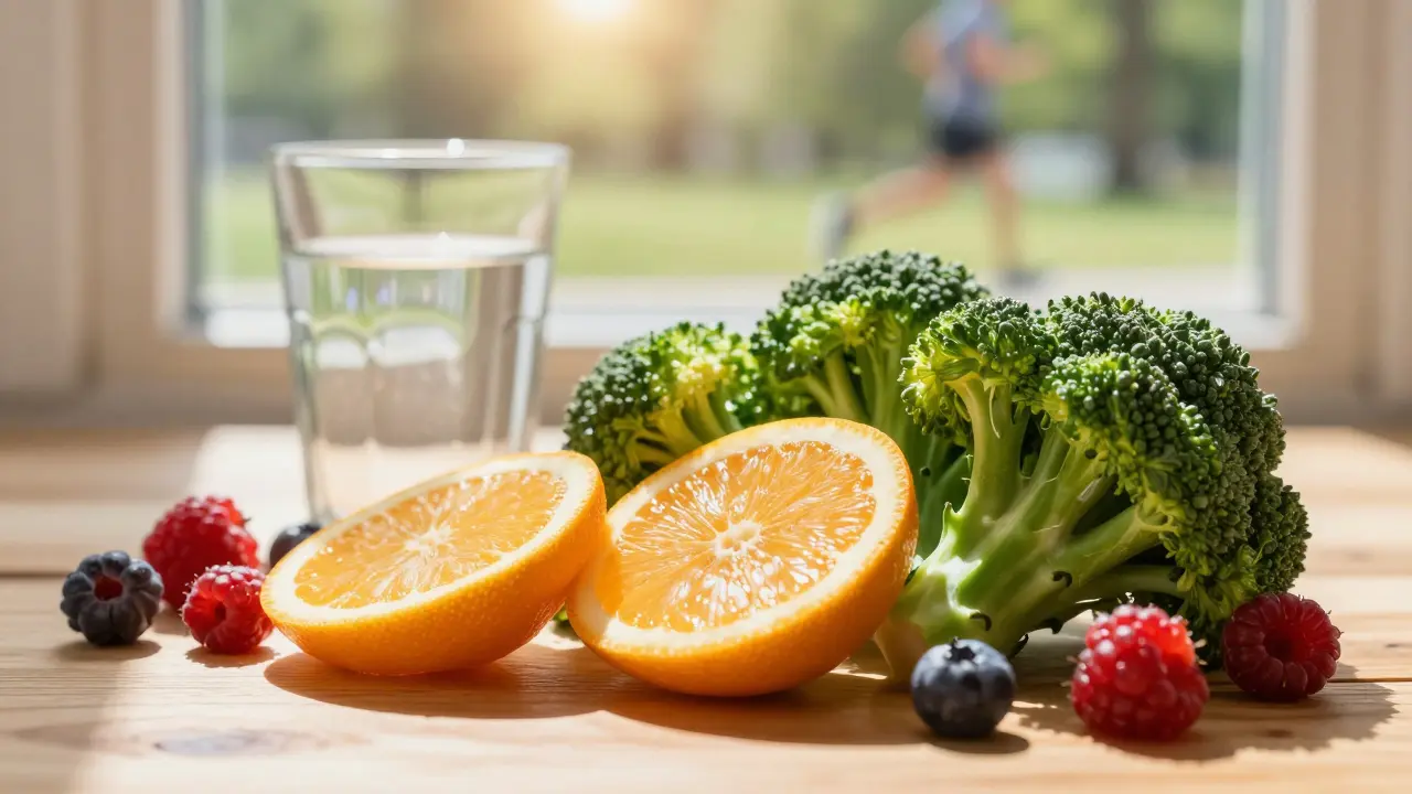 Čerstvé ovoce, zelenina a voda jako podpora detoxikace
