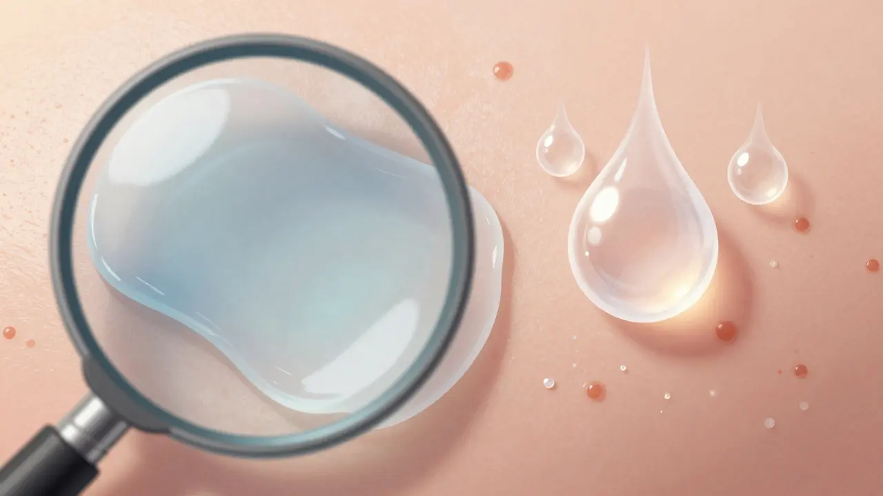 Conceptual illustration comparing film-forming and evaporating silicones on skin