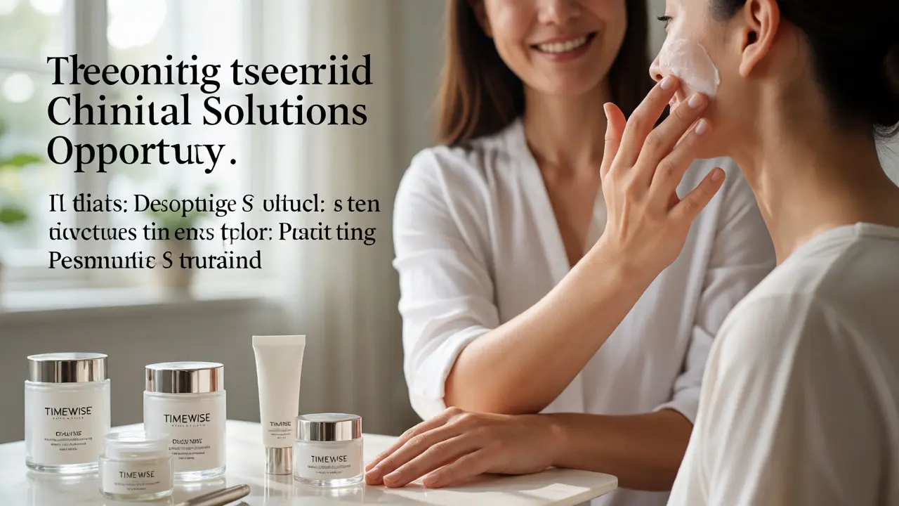 Beauty consultant applying cream during a personal skincare consultation